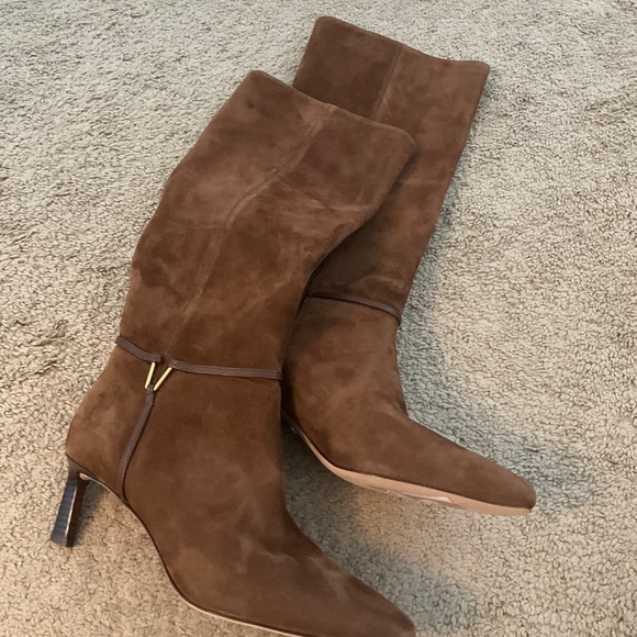 Veronica Beard Kenzie Suede High-Shaft Wide-Calf Boots - Picture 3 of 6